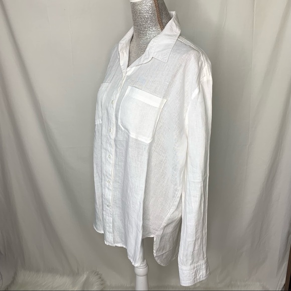 JAMES PERSE Casual Linen White Shirt SIZE 4 NWT - Picture 9 of 13